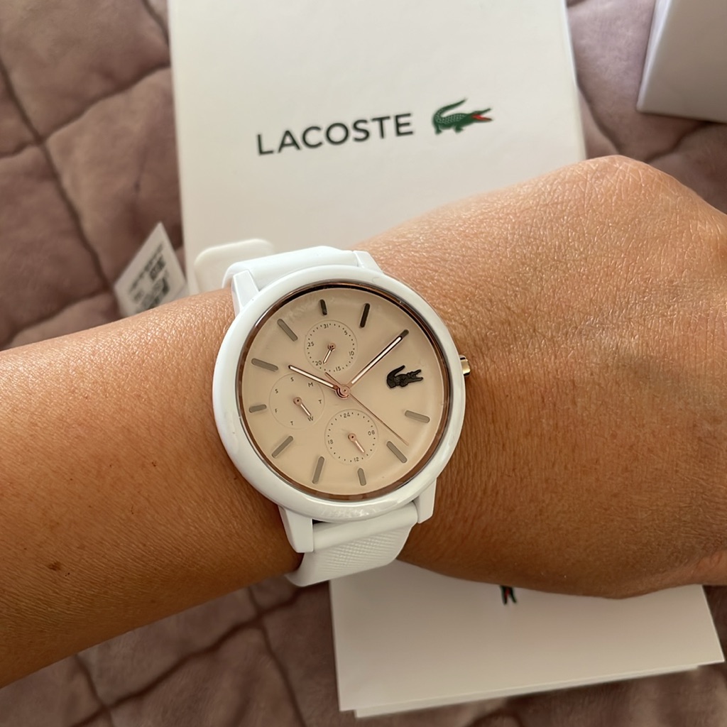 Lacoste Swiss Watch White With Rose Gold Details Chrono
